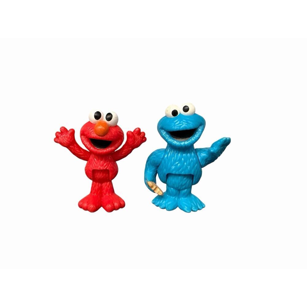 Sesame Street Elmo & Cookie Monster 3.5” Playskool Toy Figures Cake Toppers